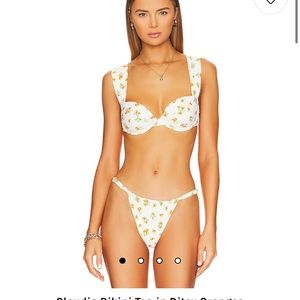 weworewhat ditsy orange print bikini top